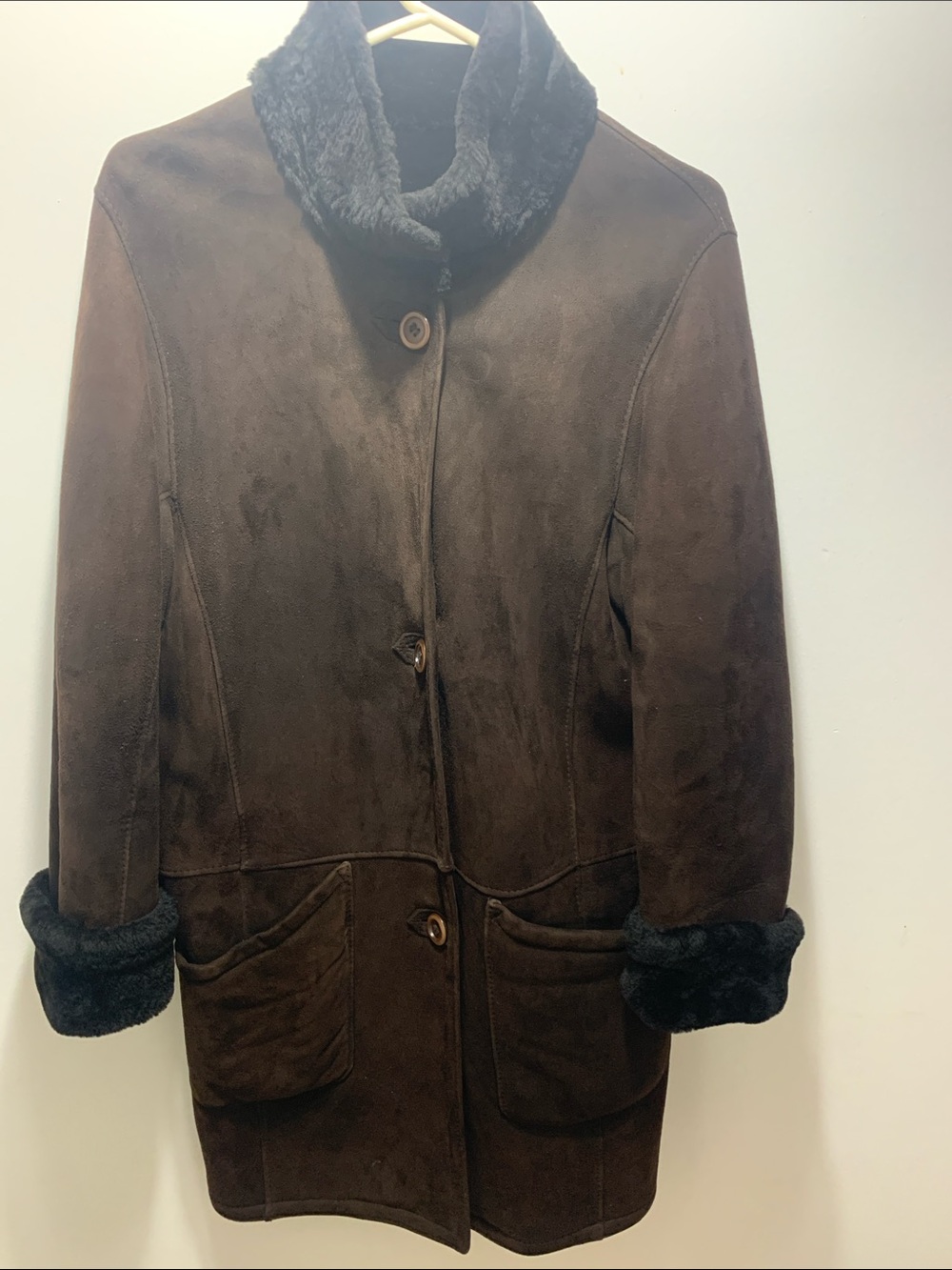 Dark Brown Shearling Coat